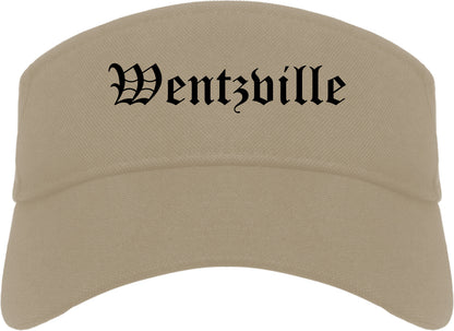 Wentzville Missouri MO Old English Mens Visor Cap Hat Khaki