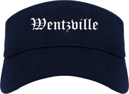 Wentzville Missouri MO Old English Mens Visor Cap Hat Navy Blue
