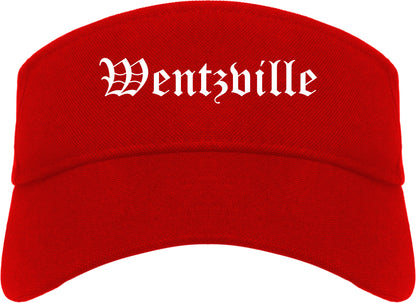 Wentzville Missouri MO Old English Mens Visor Cap Hat Red