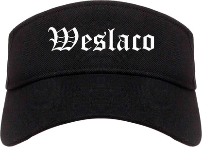 Weslaco Texas TX Old English Mens Visor Cap Hat Black
