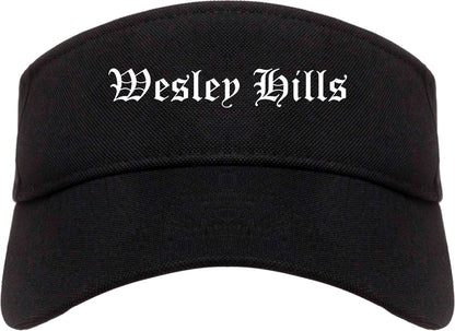 Wesley Hills New York NY Old English Mens Visor Cap Hat Black