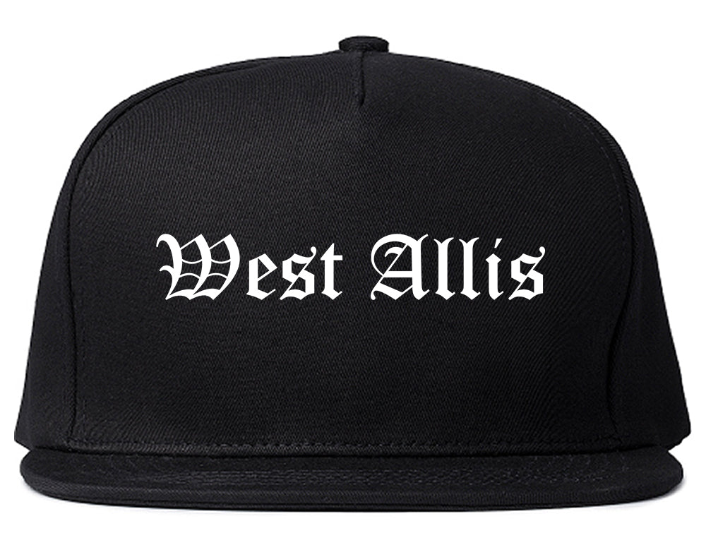West Allis Wisconsin WI Old English Mens Snapback Hat Black