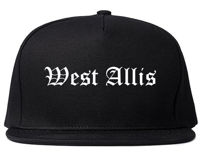 West Allis Wisconsin WI Old English Mens Snapback Hat Black