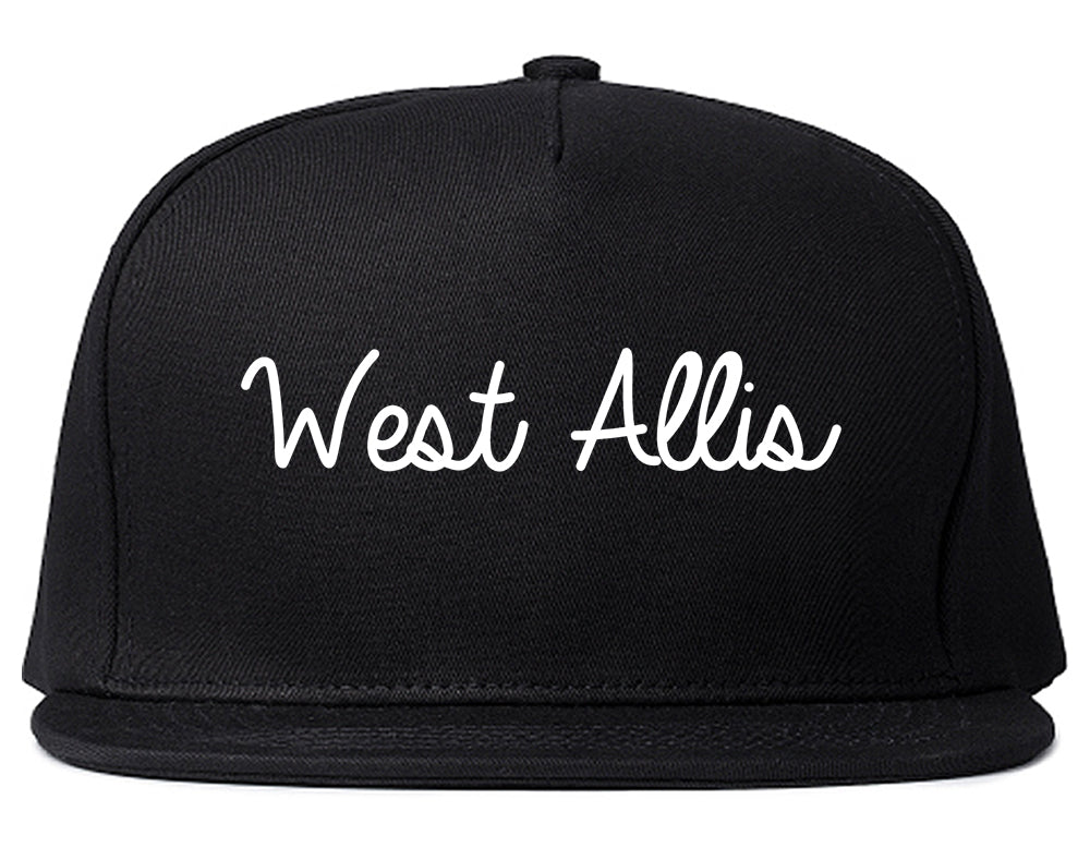 West Allis Wisconsin WI Script Mens Snapback Hat Black