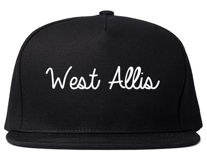 West Allis Wisconsin WI Script Mens Snapback Hat Black