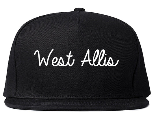 West Allis Wisconsin WI Script Mens Snapback Hat Black