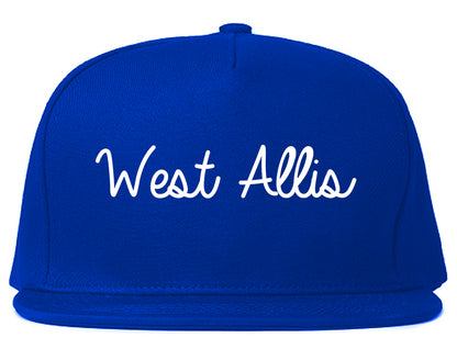West Allis Wisconsin WI Script Mens Snapback Hat Royal Blue