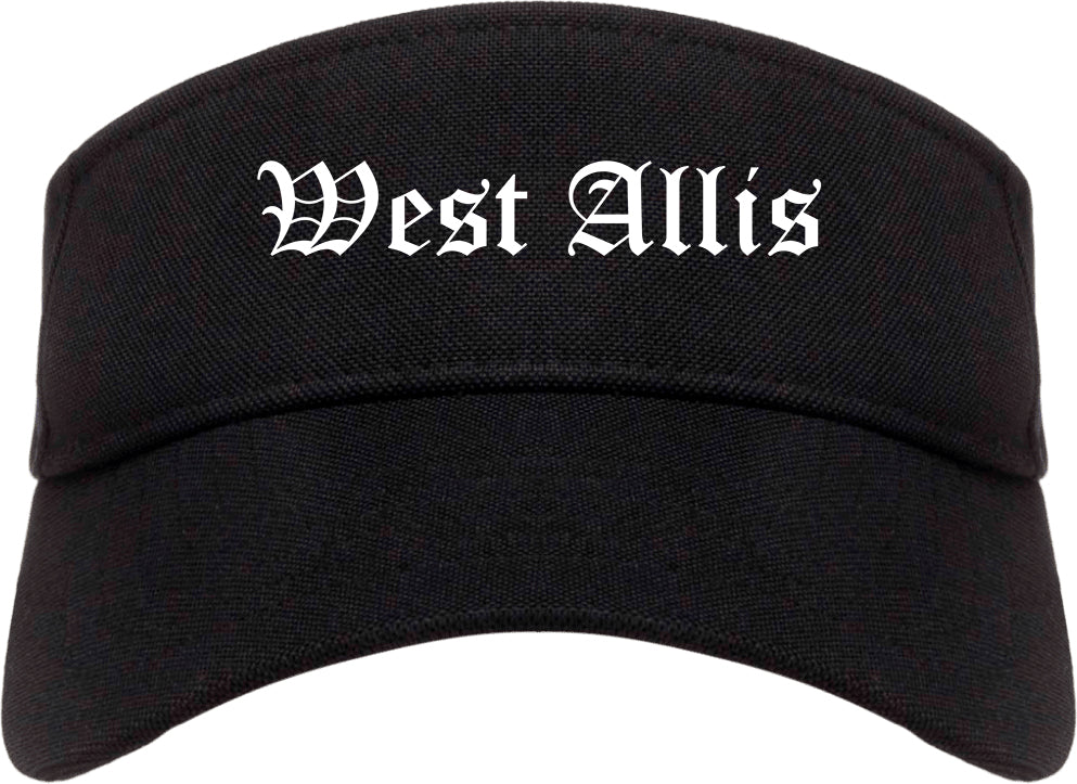 West Allis Wisconsin WI Old English Mens Visor Cap Hat Black
