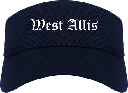 West Allis Wisconsin WI Old English Mens Visor Cap Hat Navy Blue