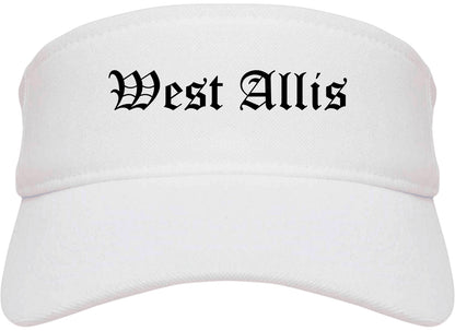 West Allis Wisconsin WI Old English Mens Visor Cap Hat White