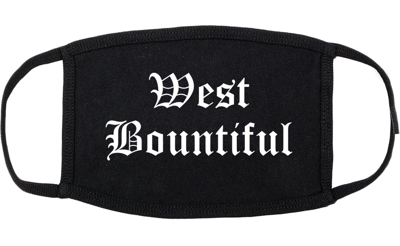 West Bountiful Utah UT Old English Cotton Face Mask Black