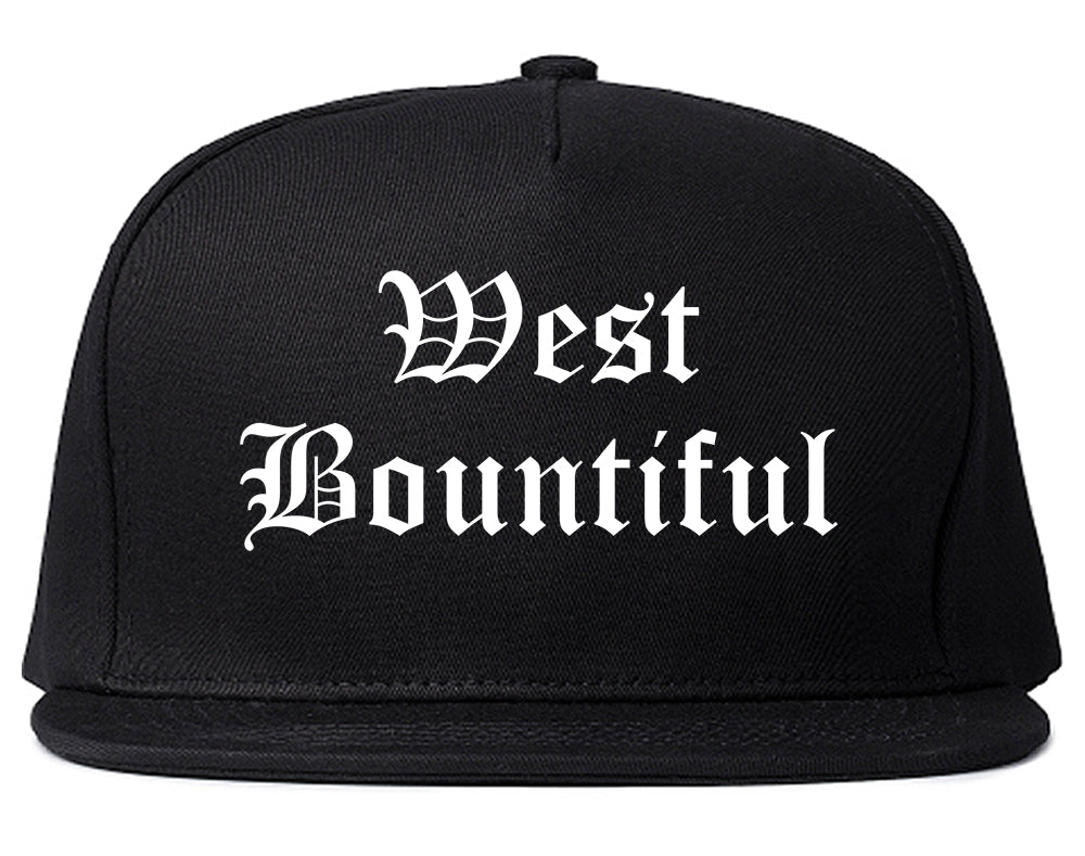 West Bountiful Utah UT Old English Mens Snapback Hat Black