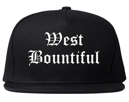 West Bountiful Utah UT Old English Mens Snapback Hat Black