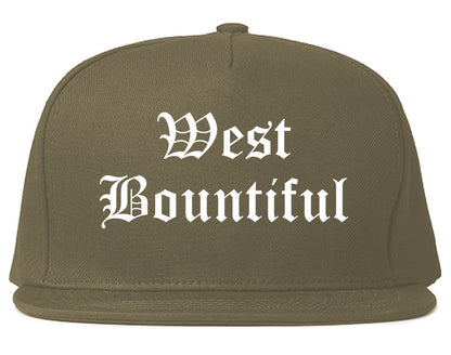 West Bountiful Utah UT Old English Mens Snapback Hat Grey