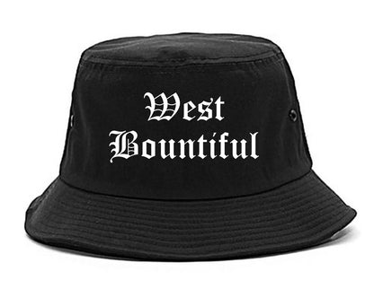 West Bountiful Utah UT Old English Mens Bucket Hat Black