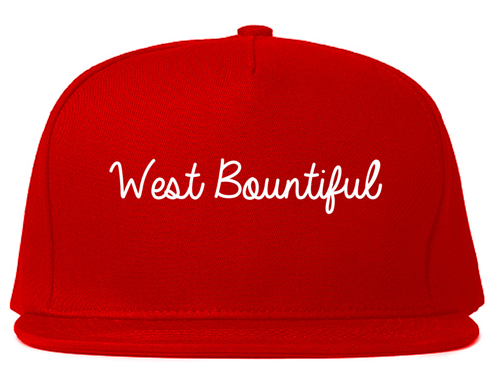 West Bountiful Utah UT Script Mens Snapback Hat Red