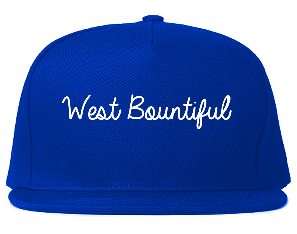 West Bountiful Utah UT Script Mens Snapback Hat Royal Blue
