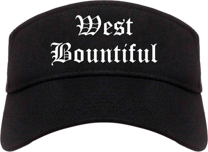 West Bountiful Utah UT Old English Mens Visor Cap Hat Black
