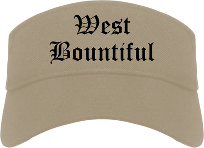 West Bountiful Utah UT Old English Mens Visor Cap Hat Khaki