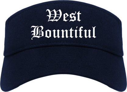 West Bountiful Utah UT Old English Mens Visor Cap Hat Navy Blue