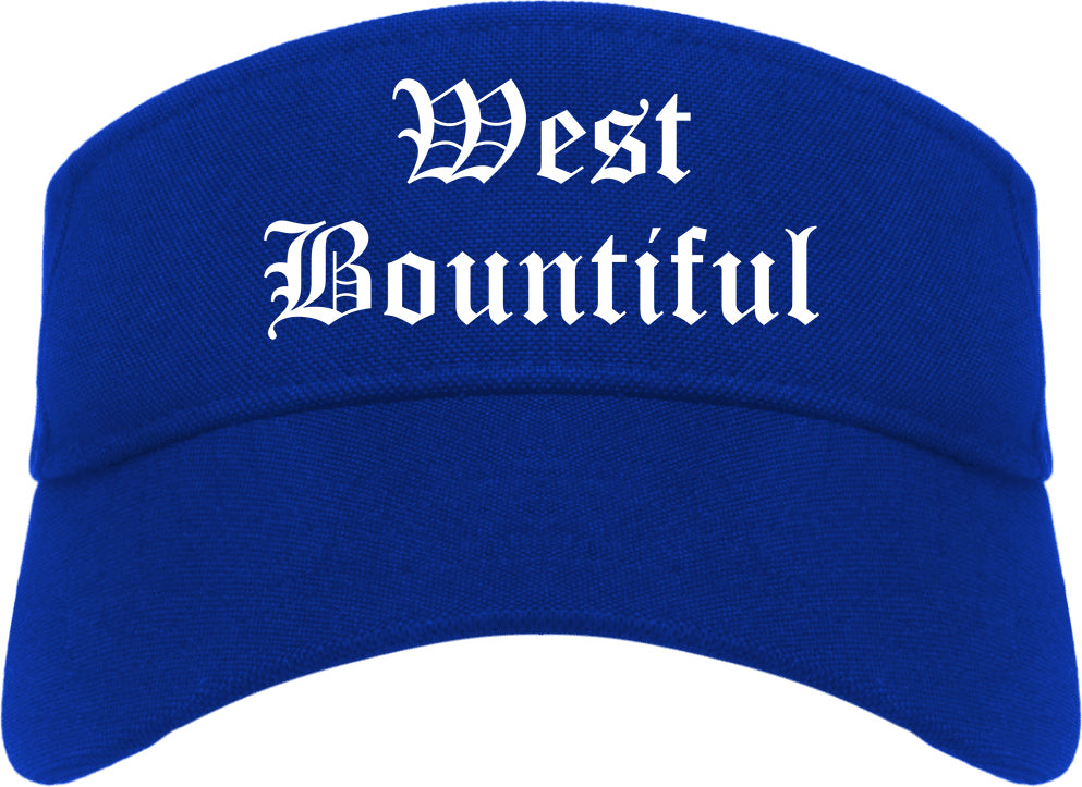 West Bountiful Utah UT Old English Mens Visor Cap Hat Royal Blue