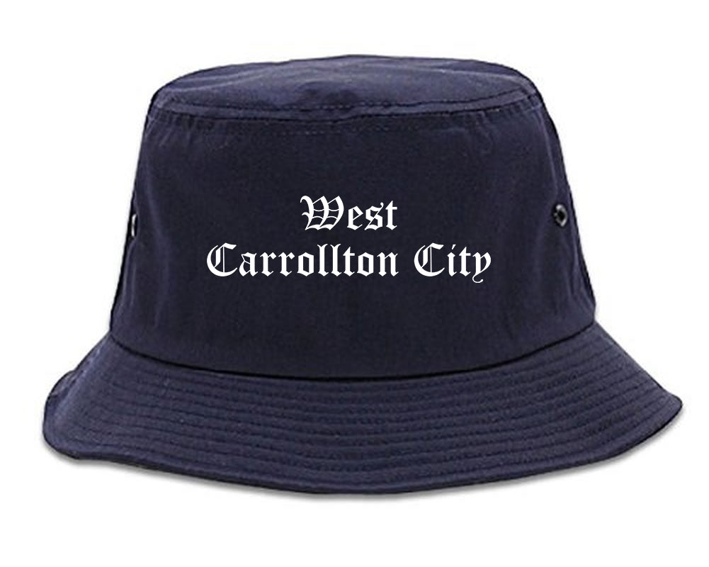 West Carrollton City Ohio OH Old English Mens Bucket Hat Navy Blue