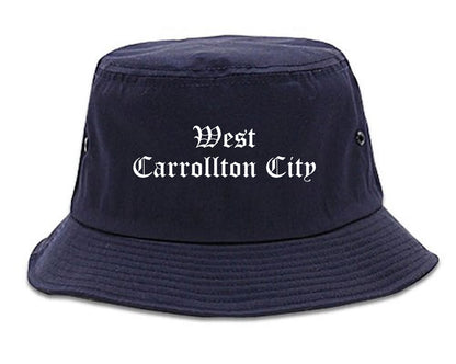 West Carrollton City Ohio OH Old English Mens Bucket Hat Navy Blue