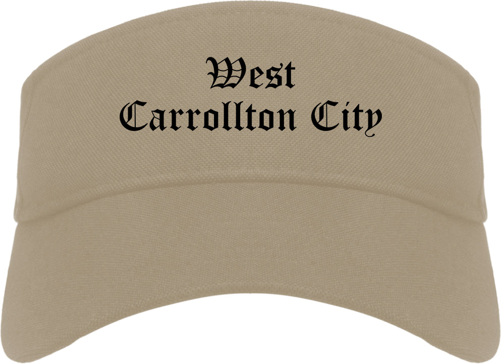 West Carrollton City Ohio OH Old English Mens Visor Cap Hat Khaki