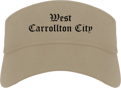 West Carrollton City Ohio OH Old English Mens Visor Cap Hat Khaki