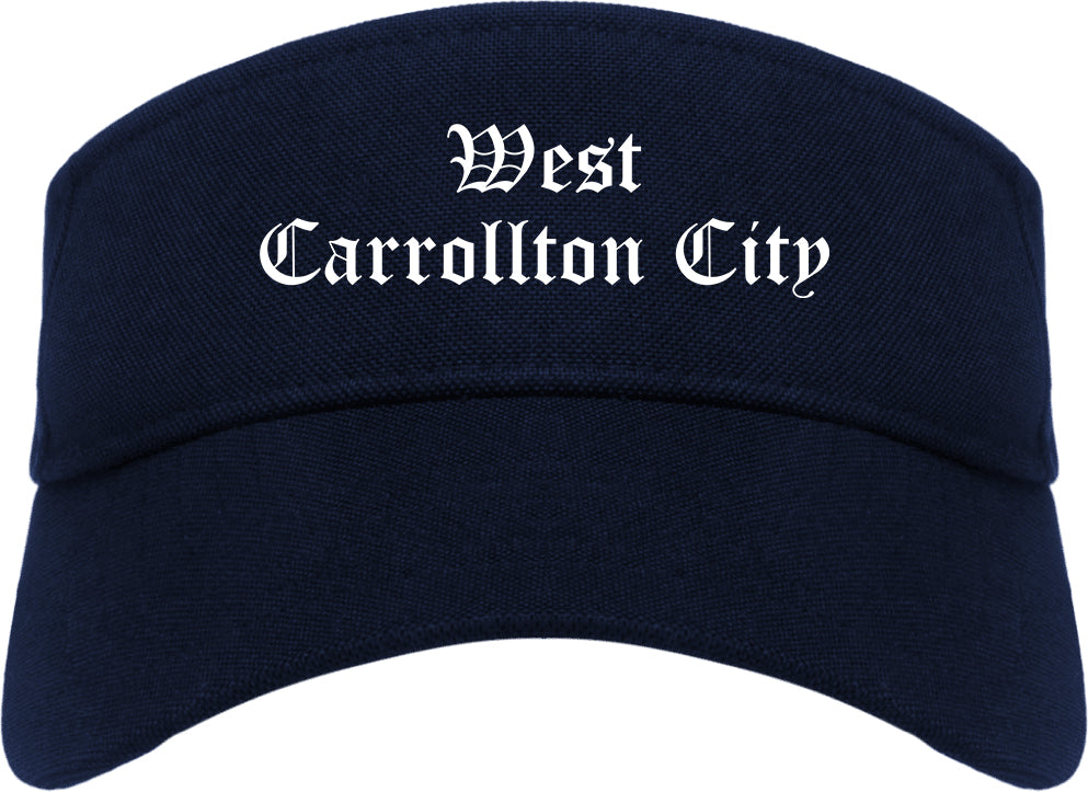 West Carrollton City Ohio OH Old English Mens Visor Cap Hat Navy Blue