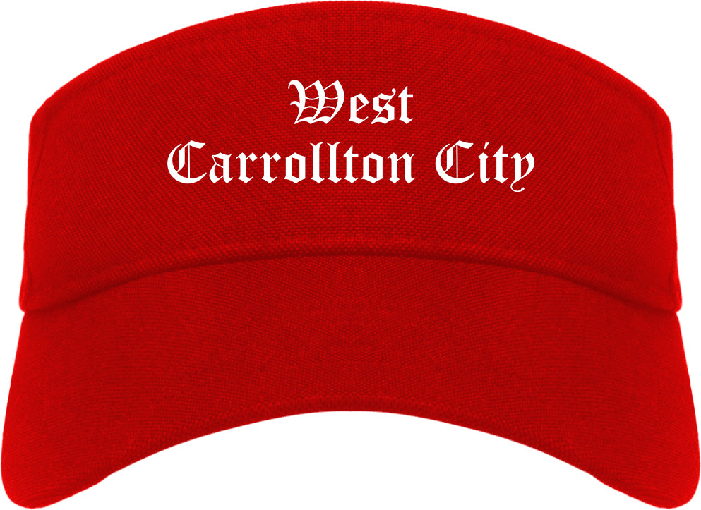 West Carrollton City Ohio OH Old English Mens Visor Cap Hat Red