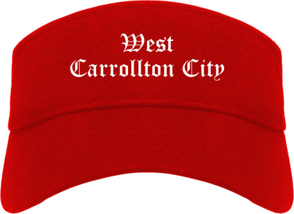 West Carrollton City Ohio OH Old English Mens Visor Cap Hat Red