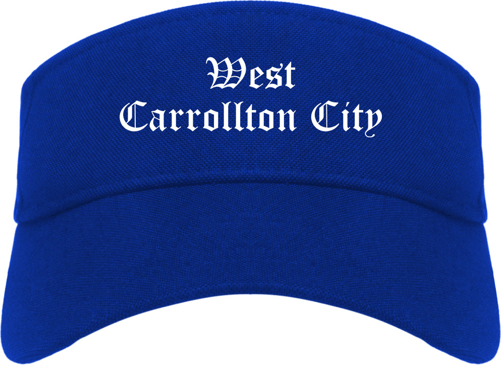 West Carrollton City Ohio OH Old English Mens Visor Cap Hat Royal Blue
