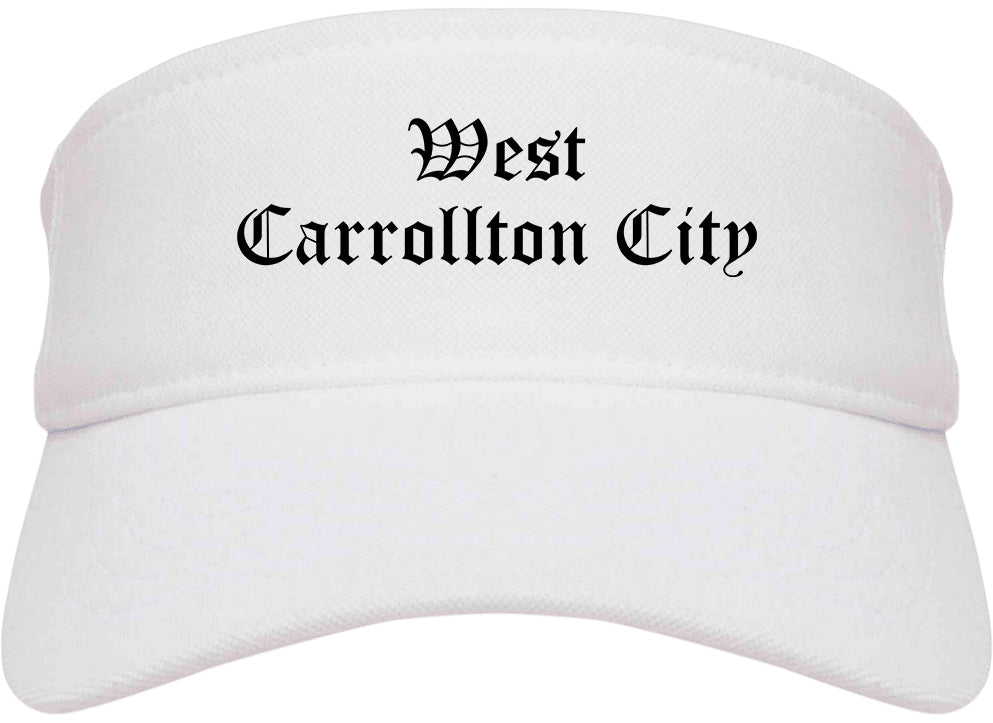 West Carrollton City Ohio OH Old English Mens Visor Cap Hat White