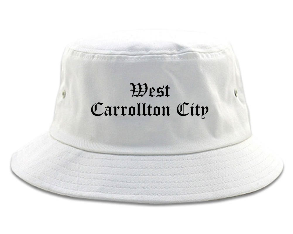 West Carrollton City Ohio OH Old English Mens Bucket Hat White