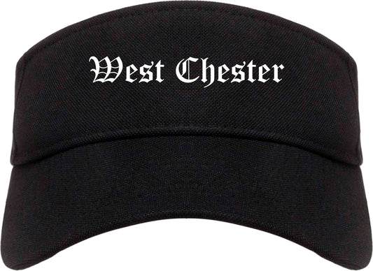 West Chester Pennsylvania PA Old English Mens Visor Cap Hat Black