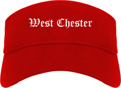 West Chester Pennsylvania PA Old English Mens Visor Cap Hat Red