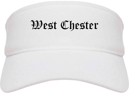 West Chester Pennsylvania PA Old English Mens Visor Cap Hat White