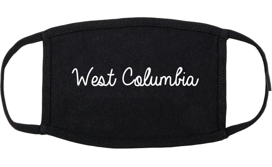 West Columbia South Carolina SC Script Cotton Face Mask Black