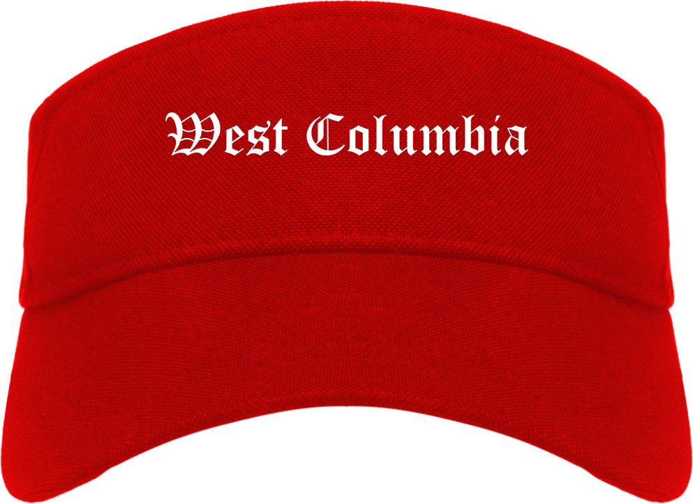 West Columbia South Carolina SC Old English Mens Visor Cap Hat Red