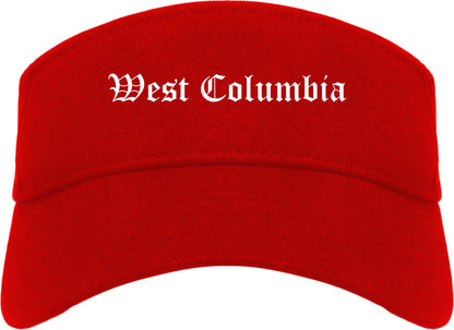 West Columbia South Carolina SC Old English Mens Visor Cap Hat Red