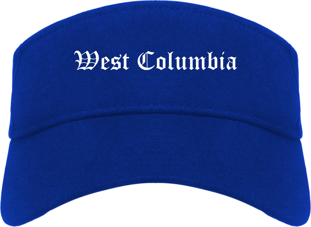 West Columbia South Carolina SC Old English Mens Visor Cap Hat Royal Blue