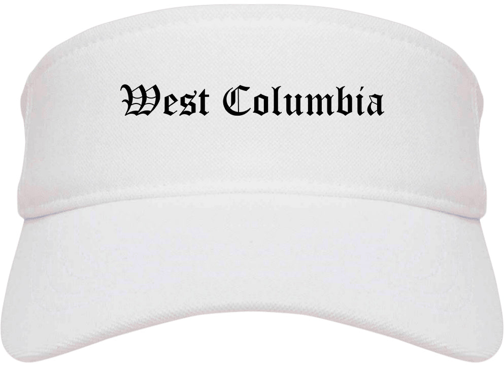 West Columbia South Carolina SC Old English Mens Visor Cap Hat White
