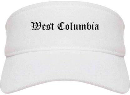 West Columbia South Carolina SC Old English Mens Visor Cap Hat White