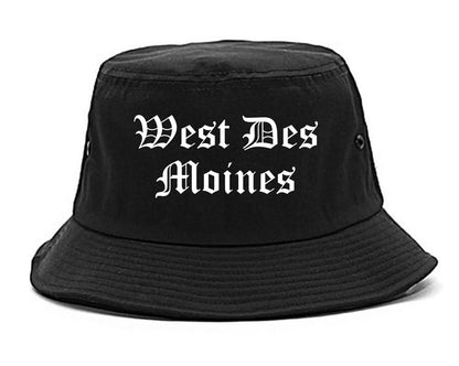 West Des Moines Iowa IA Old English Mens Bucket Hat Black