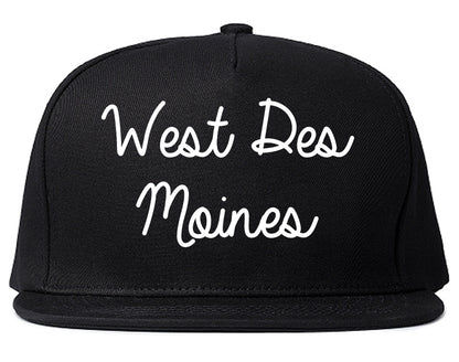 West Des Moines Iowa IA Script Mens Snapback Hat Black