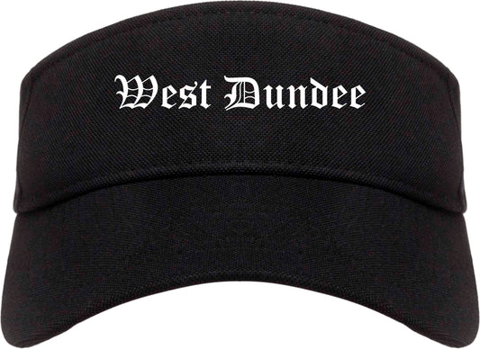 West Dundee Illinois IL Old English Mens Visor Cap Hat Black