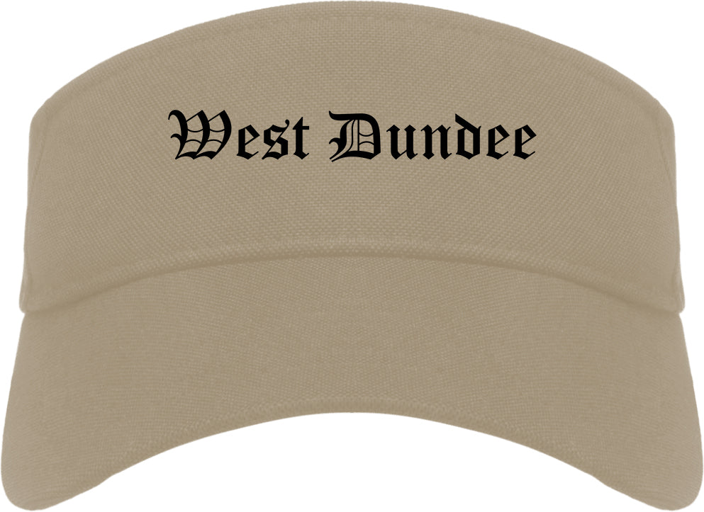 West Dundee Illinois IL Old English Mens Visor Cap Hat Khaki