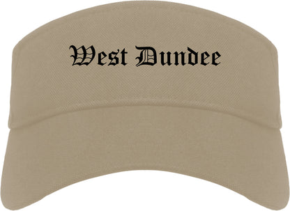 West Dundee Illinois IL Old English Mens Visor Cap Hat Khaki