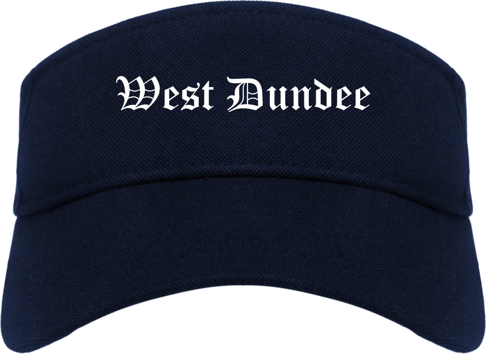 West Dundee Illinois IL Old English Mens Visor Cap Hat Navy Blue
